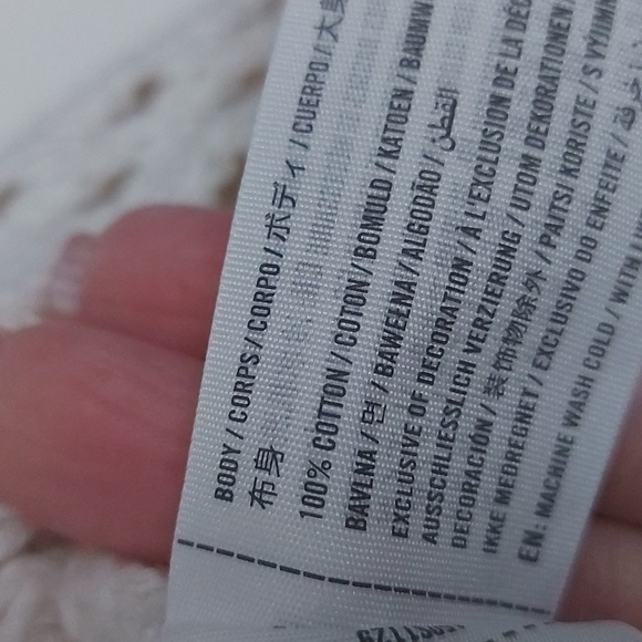 Abercrombie and Fitch 100% Cotton Open Knit Open Front Cardigan Ivory Size Med - Picture 7 of 7